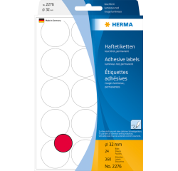 Etiquette HERMA 2276 rond 32mm rouge fluo 480 pièces