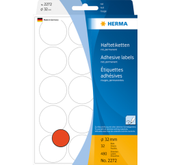 Etiket HERMA 2272 rond 32mm rood 480stuks