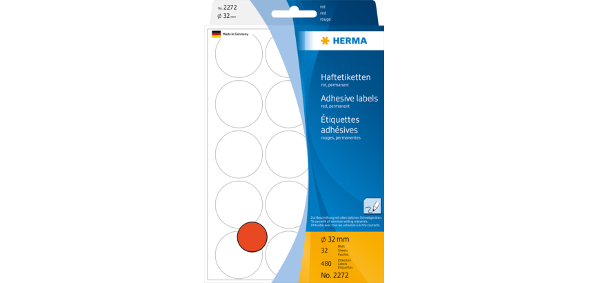 HERMA Etiketten 2272 rund 32mm rot 480 Stück
