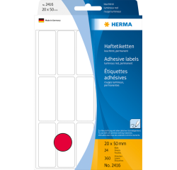 Etiquette HERMA 2416 20x50mm rouge fluo 360 pièces