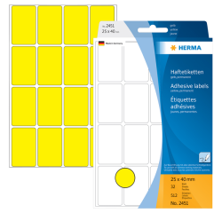 Etiquette HERMA 2451 25x40mm jaune 512 pièces