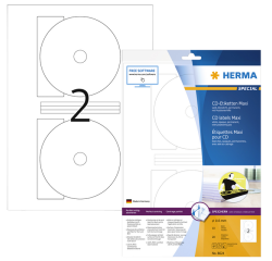 Etiket HERMA 8624 CD 116mm wit opaqua 20stuks