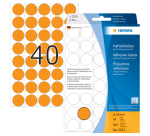 HERMA Label 2254 round 19mm fluorescent orange 1280 pieces