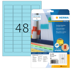 Etiquette HERMA 4368 45,7x21,2mm amovible bleu 960 pièces
