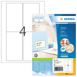 Etiket HERMA 4472 78.7x139.7mm premium wit 400stuks