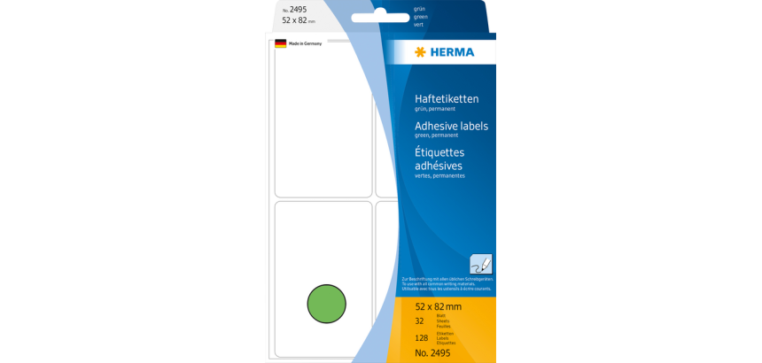 Etiket HERMA 2495 52x82mm groen 128 stuks