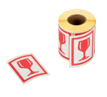 Étiquettes CleverPack Texte Fragile/Breekbaar 80x100mm blanc/rouge