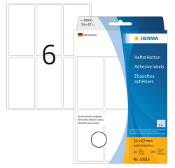 Etiquette amovible HERMA 10616 34x67mm 144 pièces