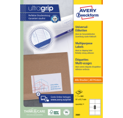 Etiket Avery 3660 97x67.7mm wit 800 stuks