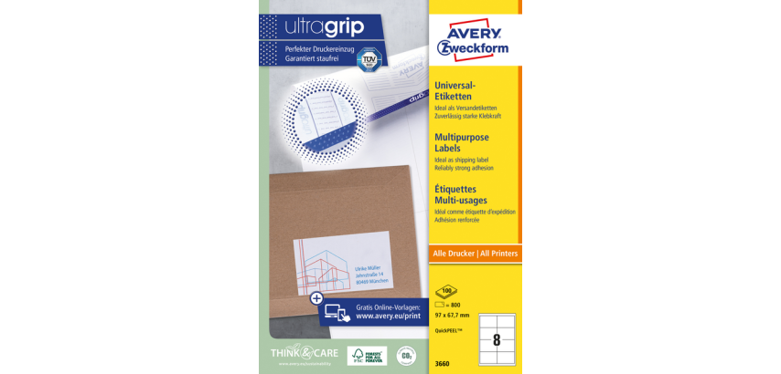 Avery Label 3660 97x67.7mm white 800 pieces