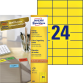 Etiquette Avery Zweckform 3451 70x37mm jaune 2400pcs