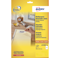 Etiket Avery L4734REV-25 199.3x143.5mm wit 50 etiketten