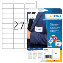 Etiquette badge HERMA 4511 63,5x29,6mm blanc