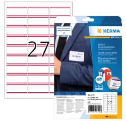 Naambadge etiket HERMA 4512 63.5x29.6mm wit/rood