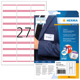 Etiquette badge HERMA 4512 63,5x29,6mm blanc/rouge