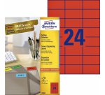 Etiquette Avery 3448 70x37mm rouge 2400 pièces