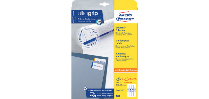 Avery Label 4780 48.5x25.4mm white 1000 pieces