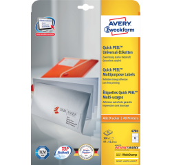 Etiquette Avery Zweckform 4781 97x42,3mm blanc 300 pièces