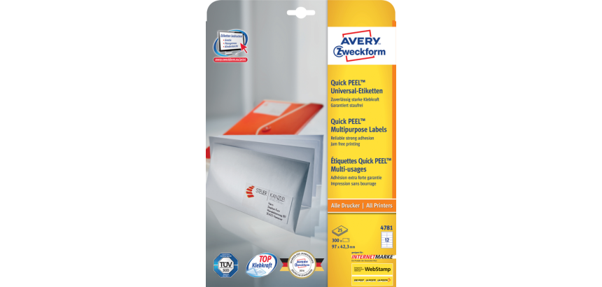 Avery Zweckform Label 4781 97x42.3mm white 300 pieces