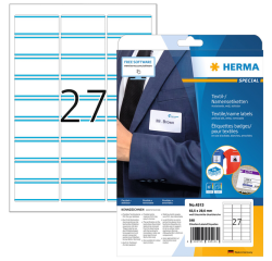 Etiquette badge HERMA 41513 63,5x29,6mm blanc/bleu