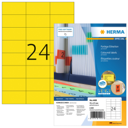 Etiket HERMA 4406 70x37mm geel 2400 etiketten