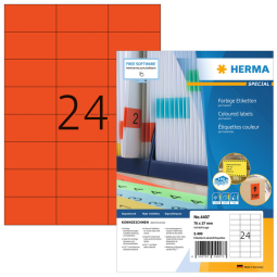 Etiquette HERMA 4407 70x37mm rouge 2400 pièces