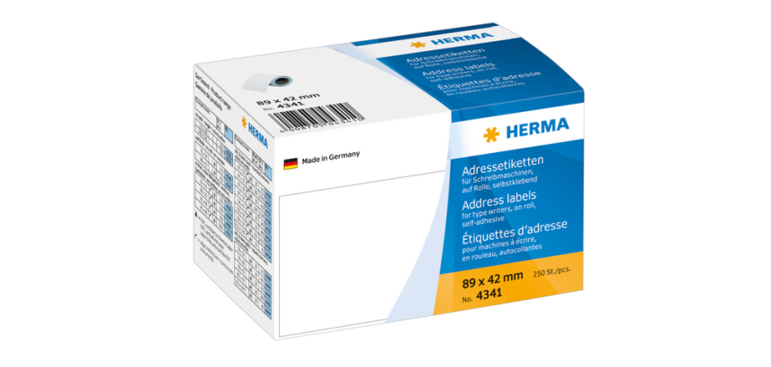 Etiquette d’adresse HERMA 4341 89x42mm rouleau de 250 pièces