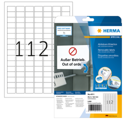Etiket HERMA 4211 25.4x16.9mm verwijderbaar wit 2800 etiketten