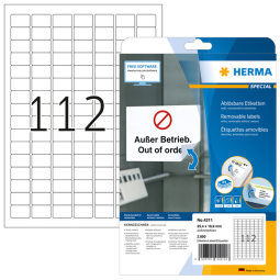 Etiket HERMA 4211 25.4x16.9mm verwijderbaar wit 2800stuks