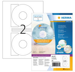 Etiket HERMA 4471 CD 116mm wit opaqua 200stuks