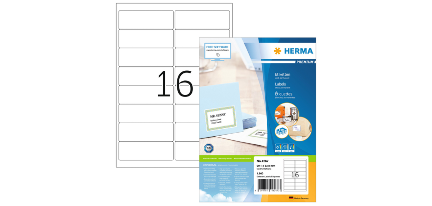 HERMA Premium Label 4267 99.1x33.8mm white 1600 pieces