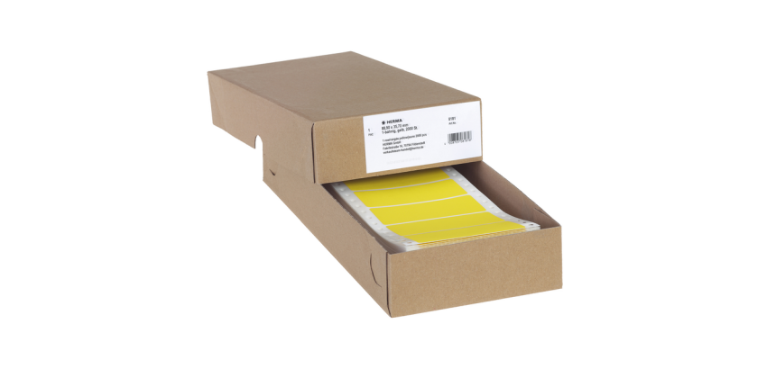 HERMA Label 8181 88.9x35.7mm 1 row yellow 2000 pieces