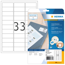 Etiket HERMA 8837 63.5x25.4mm mat wit 825stuks