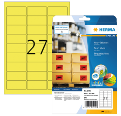 Etiket HERMA 5140 63.5x29.6mm neon geel 540 etiketten