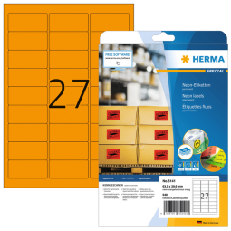 Etiket HERMA 5141 63.5x29.6mm neonoranje 540stuks