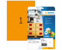 Etiket HERMA 5149 210x297mm A4 fluor oranje 20stuks