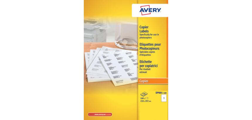 Avery Label DP001 210x297mm white 100 pieces