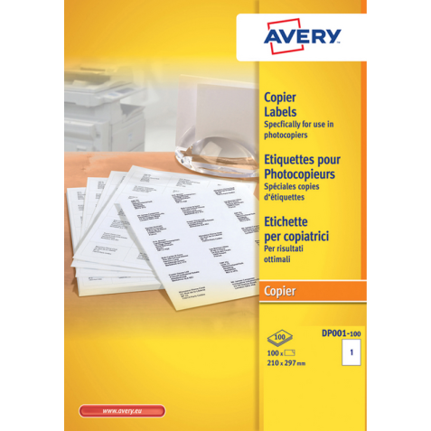 Etiket Avery DP001 210x297 wit 100 etiketten