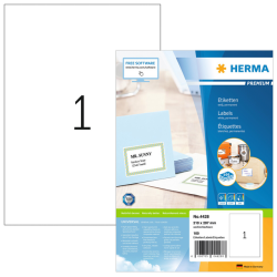 Etiquette HERMA Premium 4428 210x297mm A4 blanc 100 pièces