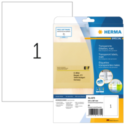 Etiquette HERMA 4375 210x297mm A4 transparent 25 pièces