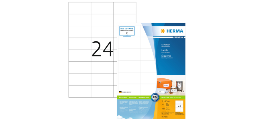 HERMA Premium Label 4615 70x37mm white 4800 pieces