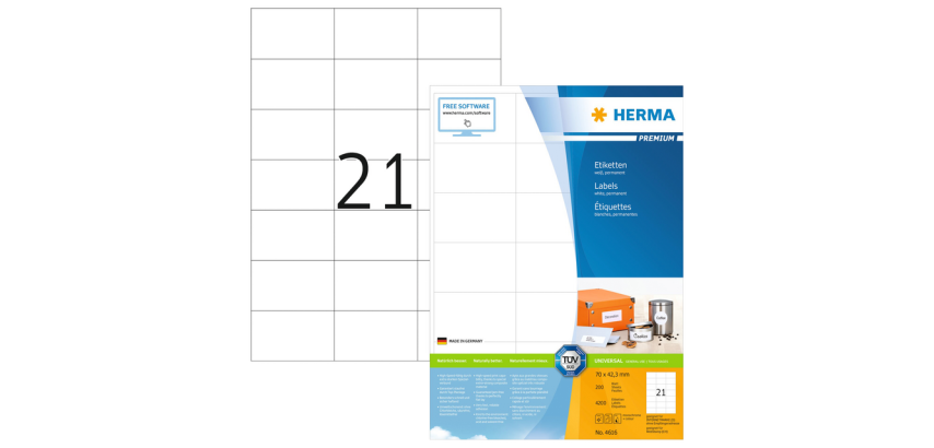 HERMA Premium Label 4616 70x42.3mm white 4200 pieces