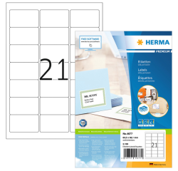 Etiketten HERMA Premium 4677 63,5x38,1mm weiß 2100 Stück