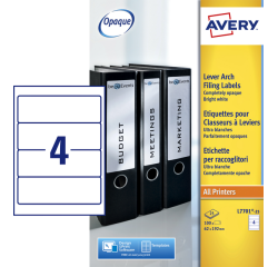 Rugetiket Avery breed 62x192mm zelfklevend wit 25 vel