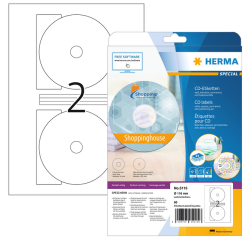 Etiket HERMA 5115 CD 116mm wit 50 stuks