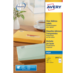 Etiket Avery J8562-25 99.1x33.9mm transparant 400 etiketten