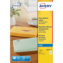 Etiket Avery J8562-25 99.1x33.9mm transparant 400stuks