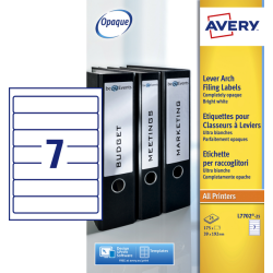 Rugetiket Avery smal 39x192mm zelfklevend wit 25 vel