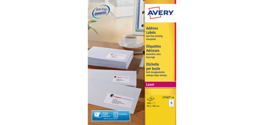 Avery Label L7163-40 99.1x38.1mm white 560 pieces