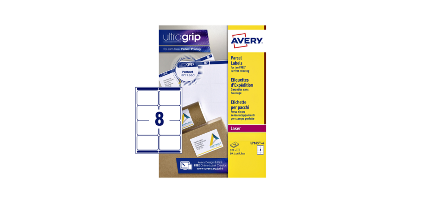 Etiket Avery L7165-40 99.1x67.7mm wit 320 stuks